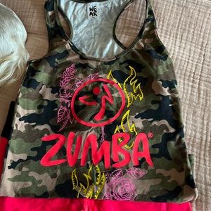 Zumba Fitness Instructor Cotton Tank Camo/Coral